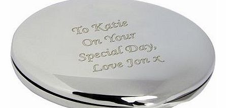 Personalised Silver Round Compact Mirror