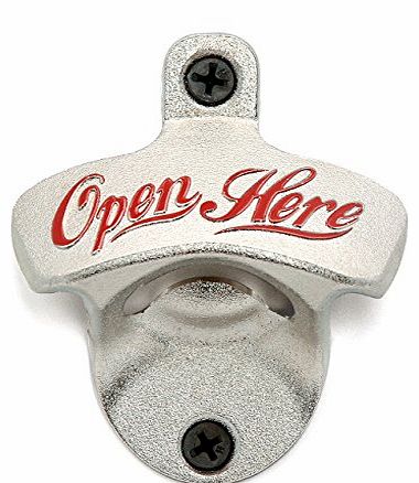 IGGI Retro Wall Mounted Beer Bottle Opener, Silver