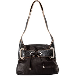 Gilda Tonelli Medium Shoulder Bag with Croc Effect Trim