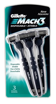 Gillette Mach 3 Disposable Razor x3