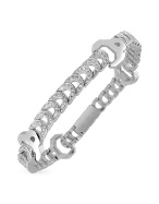 18K White Gold Diamond Zip Bracelet