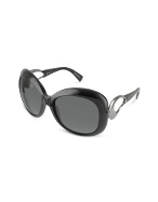 Signature Cutout Temple Round Sunglasses