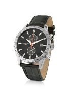 Chrono-Double Men` Black Dial Chronograph Watch