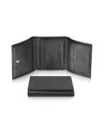 Giorgio Fedon 1919 Classica - Womenand#39;s Black Calfskin Small Trifold Wallet