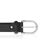 Giorgio Fedon 1919 Menand#39;s Black Pebble-grain Leather Belt