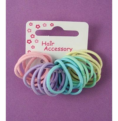 Girls 20 Girls Pastel Small Thin Hair Elastics IN8145