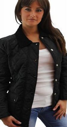 Girltalkfashions Girl Talk Ladies Quilted Padded Jacket, Black, M 10