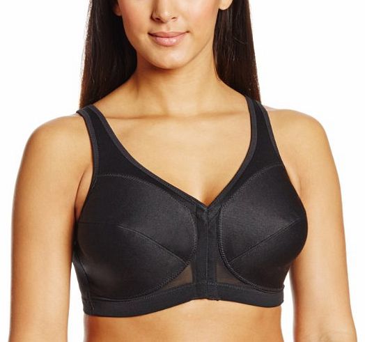 Glamorise Womens Magic Lift Posture Back Soft Cup Plain Everyday Bra, Black, 44J