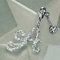 GLITTERING CHIC initial bodybar/bag charm