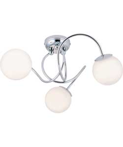 Global 3 Arm Ceiling Light - Chrome Plated