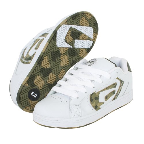 GLOBE Mens GLOBE Focus Graphic Skate Shoe White/Olive Camo