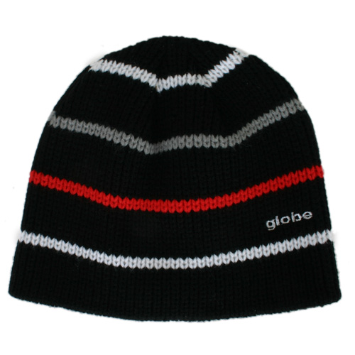 Mens GLOBE Tristripe Beanie Black