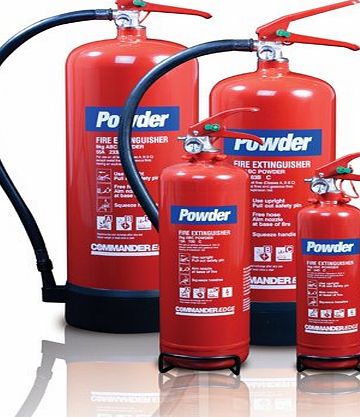 Globe Packaging 1kg Commander Edge Branded ABC Type Dry Powder Fire Extinguisher For caravan,House,Boat Etc.