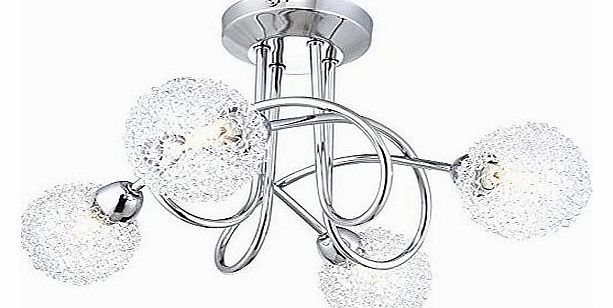 Globo  56624-4D G9 33 Watt Orina Ceiling Lamp, Chrome