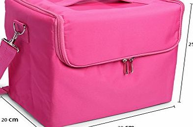 Glow Professional Fabric Finish Make Up/ Beauty/ Cosmetic Case, Pink