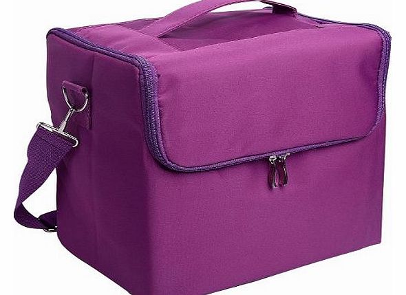 Glow Professional Fabric Finish Make Up/ Beauty/ Cosmetic Case, Purple