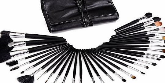 Glow Wooden Handle 32 pcs Make Up makeup Brushes Set with Black Case