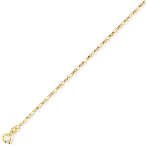 24 inch Premium 3 1 Figaro Chain In 9 Carat Yellow Gold