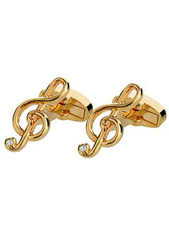 Gold Plated Music Note Cufflinks N50-FB-GP