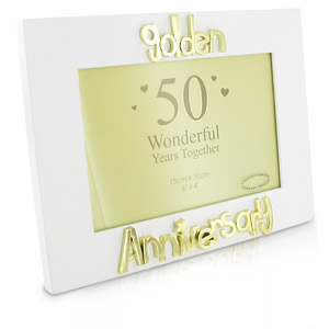 Anniversary White 6x4 Photo Frame