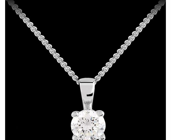 18ct Gold 0.47ct 4 Claw Diamond Pendant