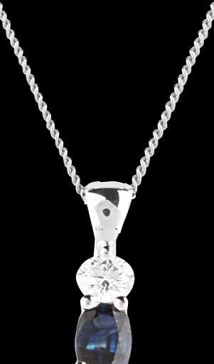 Goldsmiths 18ct White Gold, Sapphire and Diamond Pendant