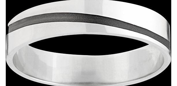 Goldsmiths 5mm fancy gents wedding band in 18 carat white