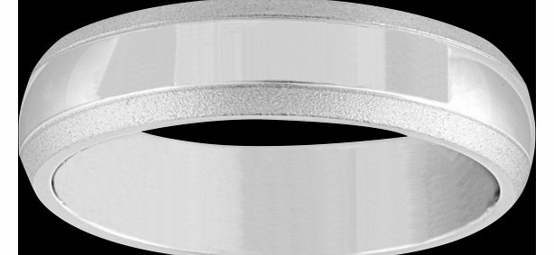 Goldsmiths 6mm gents wedding band in 18 carat white gold -