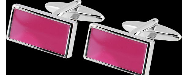 Goldsmiths Pink Enamel Rectangle Cufflinks