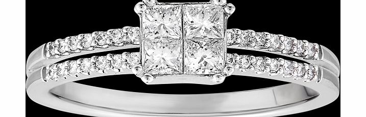 Goldsmiths Princess cut 0.55 total carat weight solitaire