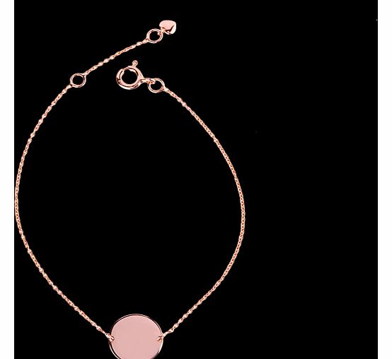 Rose Gold Vermeil Engraveable Coin Disc Bracelet