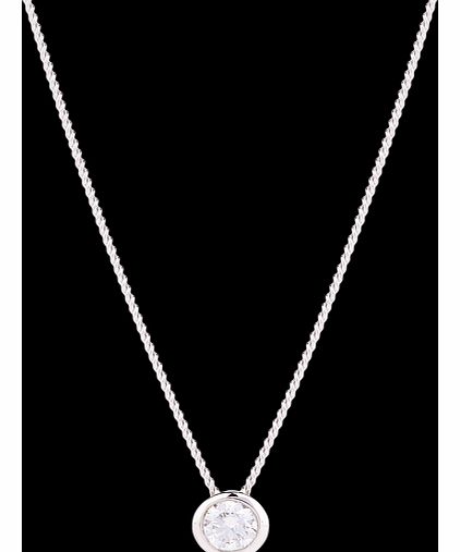 Silver Cubic Zirconia Bezel Pendant