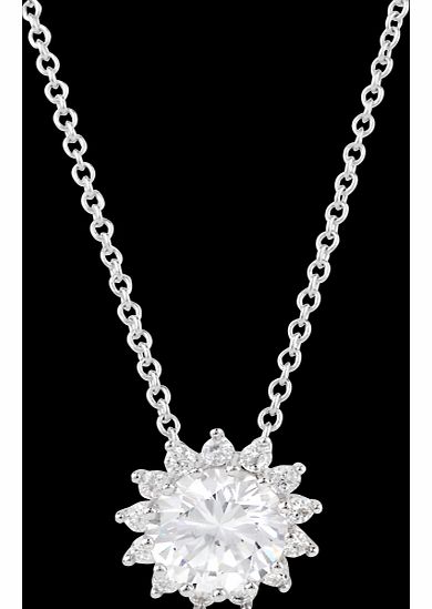 Goldsmiths Silver Cubic Zirconia Flower Pendant