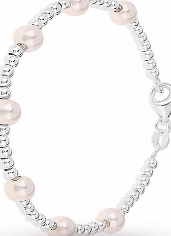 Goldsmiths Silver Cultured Fresh Water Pearl Beaded Bracelet