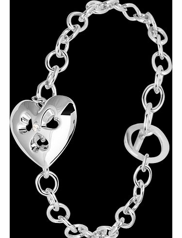 Silver Heart T-Bar Bracelet