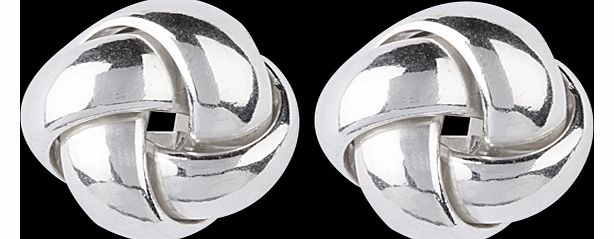 Silver Large Knot Stud Earrings