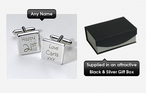 Engraved Cufflinks - 21st Birthday