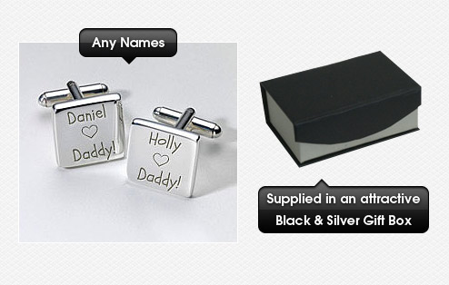 GoneDigging Engraved Cufflinks - Who loves Daddy