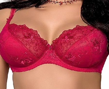 Gorsenia K191 Giuliette Soft Bra,Size 42E,Red