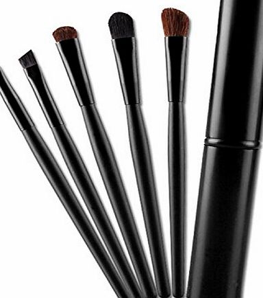 Gosear 5pcs Eye Make Up Brushes Set Angled Eye Brow Shadow Eye Liner Blender Brush Black