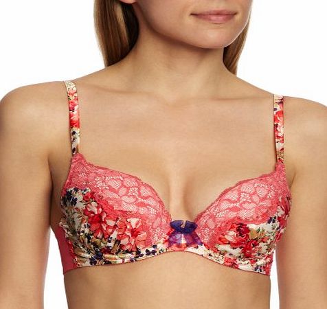 Gossard Flower Rush Padded Plunge Womens Bra Pink 36A