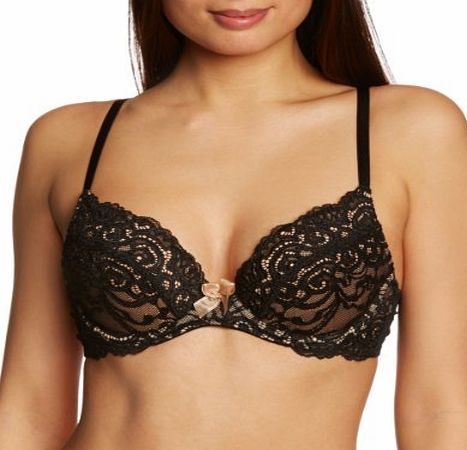 Gossard Luxury Lace Padded Plunge Womens Bra Black 38B