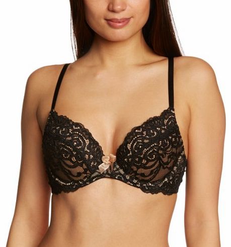 Gossard Luxury Lace Padded Plunge Womens Bra Black 38D