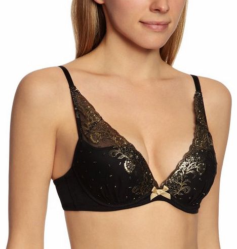 Gossard Opulence Padded Plunge Womens Bra Black 34DD