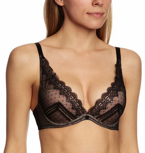 Gossard Sophia Padded Plunge Womens Bra Black 36E