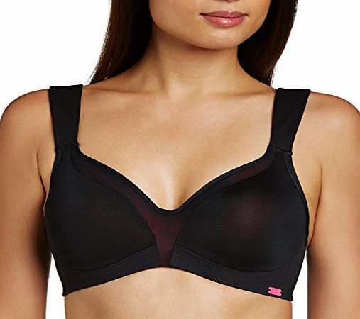 Gossard Womens 9021 Non-Wired Sports Bra, Black, 34DD