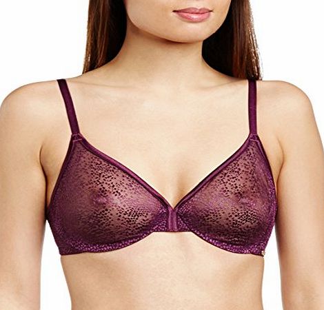 Gossard Womens Glossies Soft Cup Animal Print Everyday Bra, Purple, 32DD