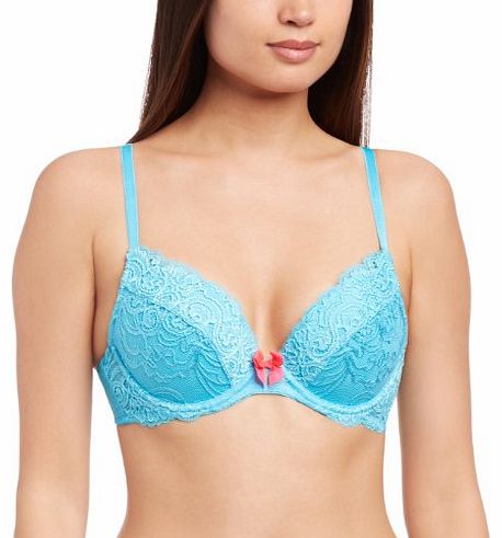 Gossard Womens Luxury Lace Plunge Soft Cup Everyday Bra, Blue (Aqua), 30D