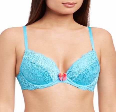 Gossard Womens Luxury Lace Plunge Soft Cup Everyday Bra, Blue (Aqua), 30G