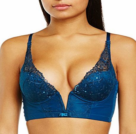 Gossard Womens Rochelle Staylo Plunge Everyday Bra, Blue (Dark Teal), 32B